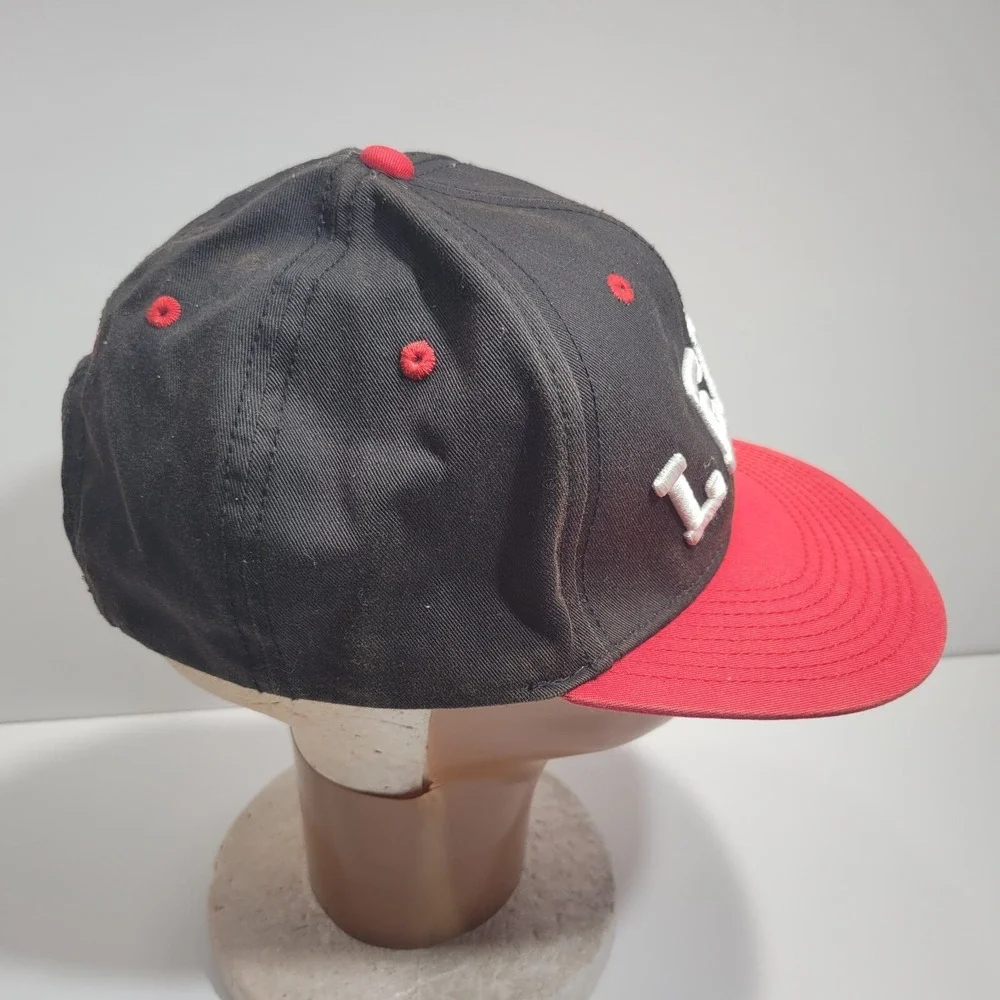 Levi's Snapback Cap Hat Mens Red Black Cotton Spell Out White Embroidered Logo